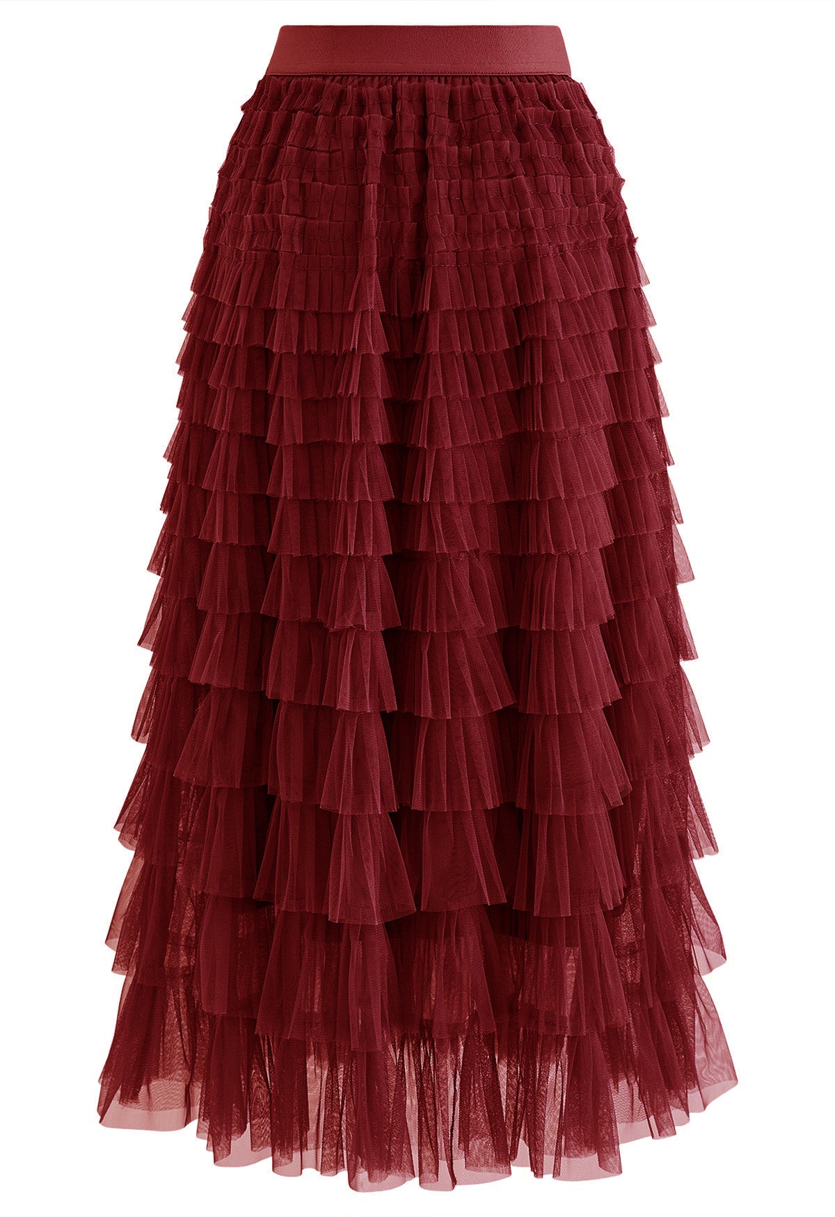 Rara Pleated Tulle Midi Skirt