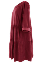 Load image into Gallery viewer, Tiered Swing Corduroy Dress
