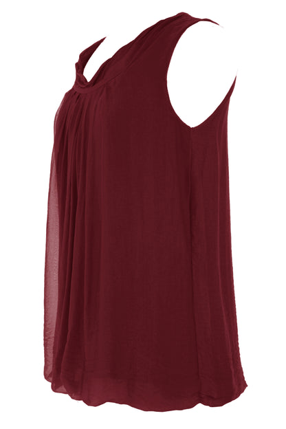 Puffball Silk Top