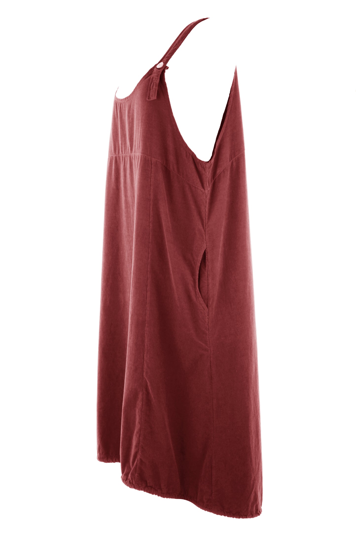 Corduroy Pinafore Midi Dress