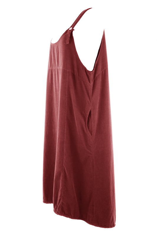 Corduroy Pinafore Midi Dress