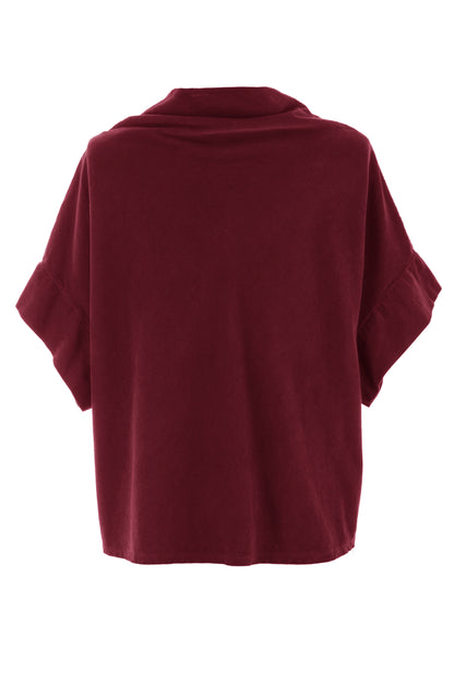 Slash Cowl Neck Corduroy Top