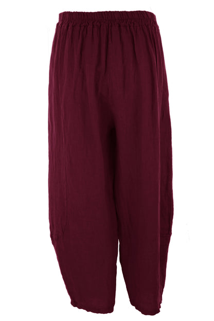 2 Pocket Barrel Leg Linen Trouser
