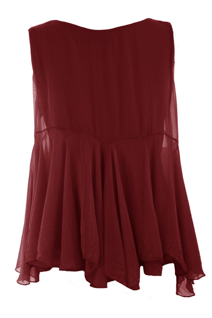 Sleeveless Swing Silk Top