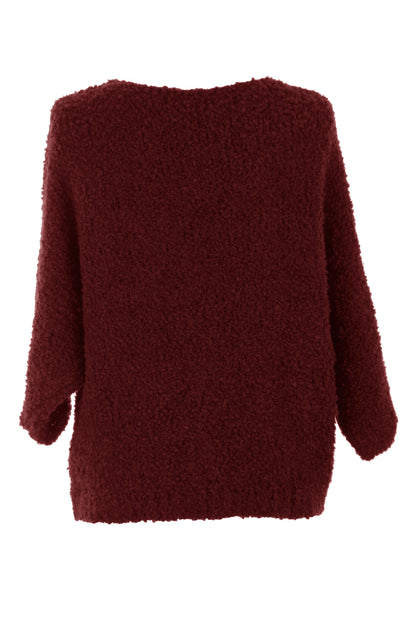 V Neck Boucle Jumper