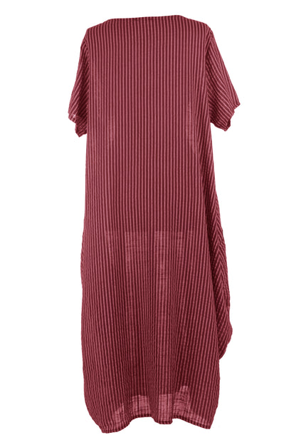 Stripe 2 Pocket Tulip Midi
