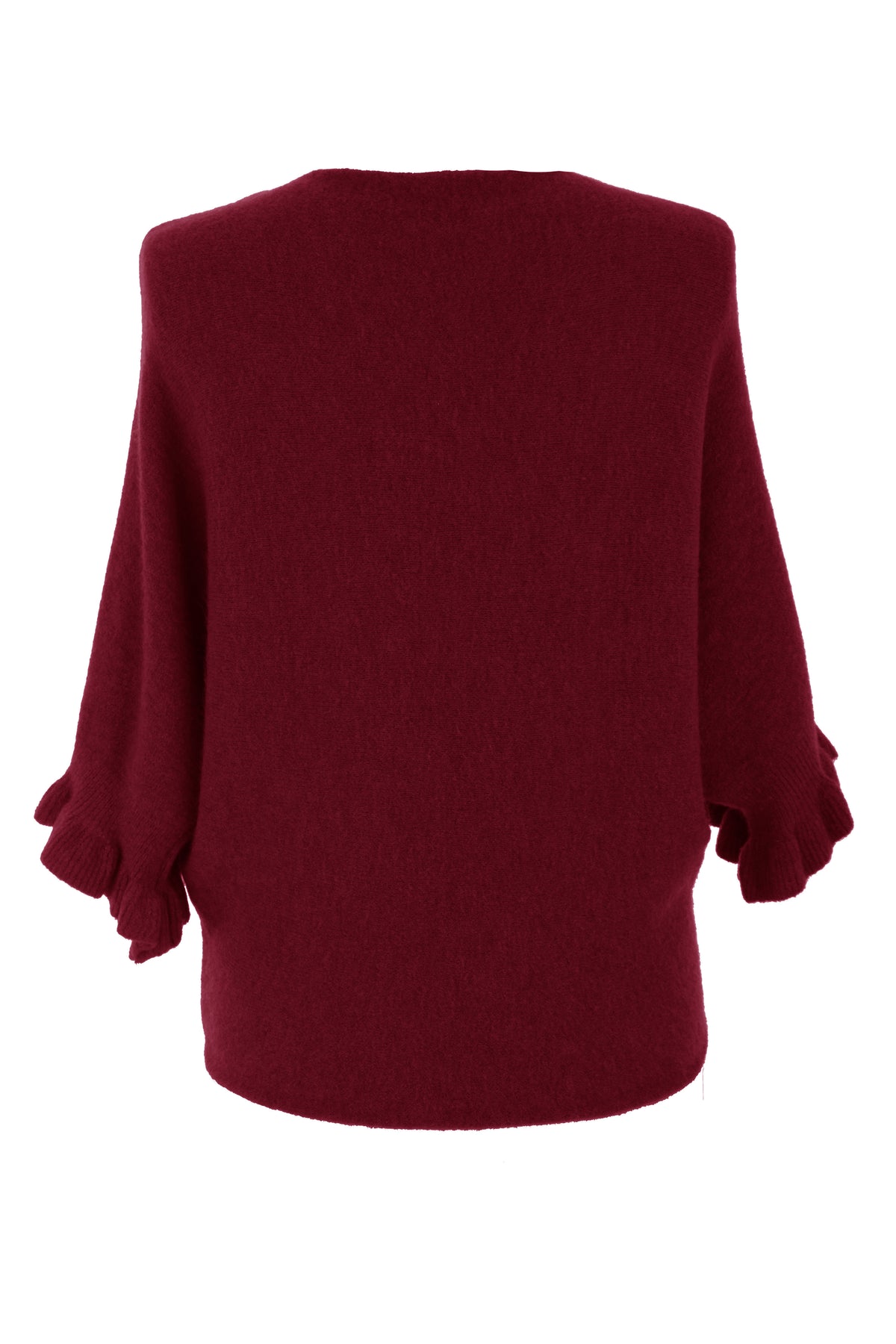 Frill Batwing Soft Knit Wool Jumper