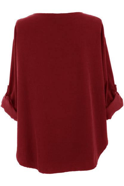 Button Detail Layer Corduroy Top