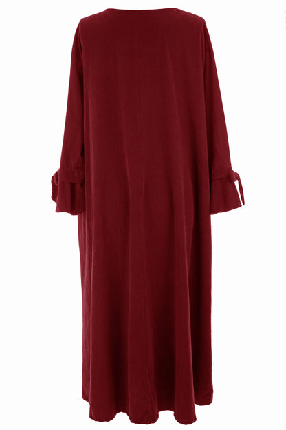 Flower Applique Corduroy Maxi