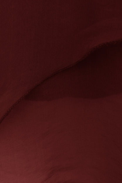 V Neck Crossover Hem Silk Blouse