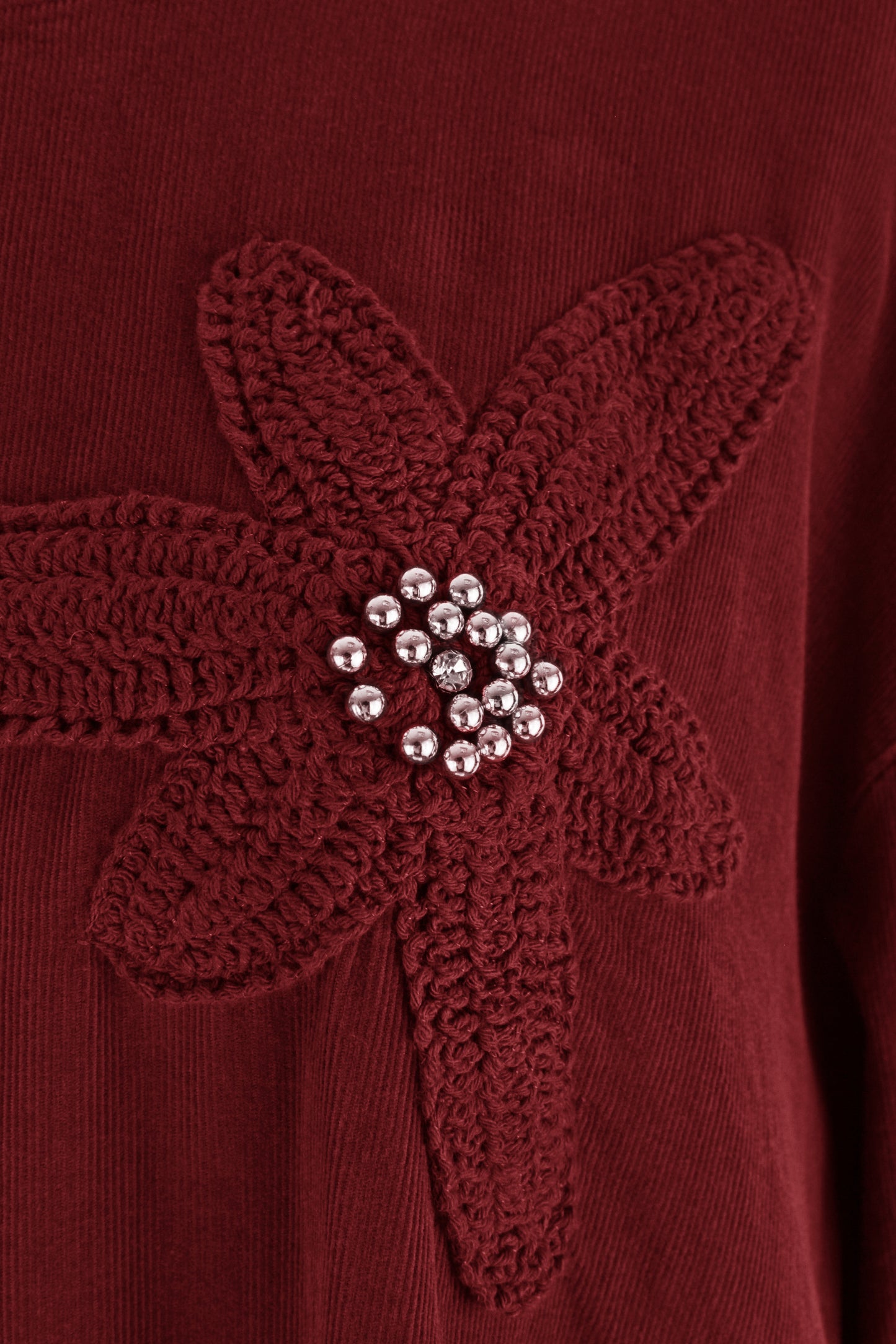 Flower Applique Corduroy Maxi