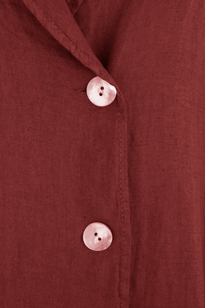 Sleeveless Collar Neck Linen Dress