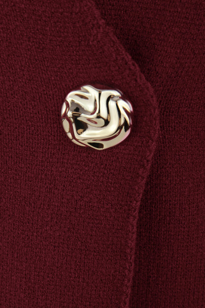 V Neck One Button Knit Cardigan