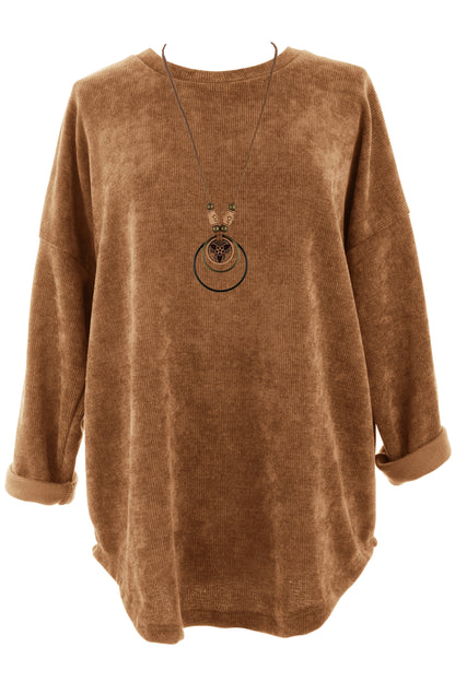 Chenille Necklace Top