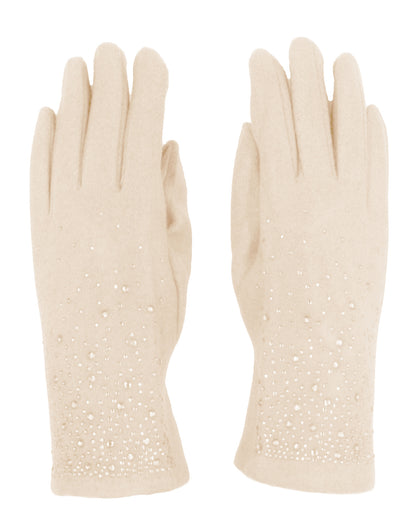 Diamante Detail Cashmere Gloves