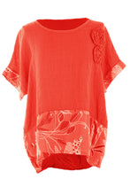 Load image into Gallery viewer, Floral Panel Linen Top
