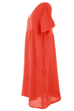 Load image into Gallery viewer, V Neck Button Detail Linen Dress
