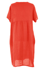 Load image into Gallery viewer, V Neck Button Detail Linen Dress
