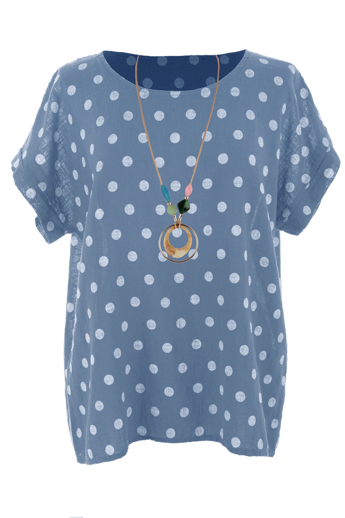 Polka Dot Print Necklace Top