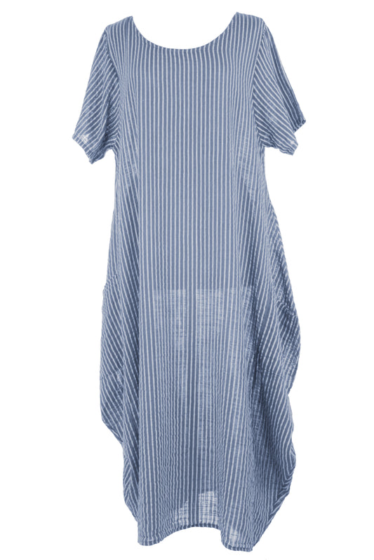 Stripe 2 Pocket Tulip Midi