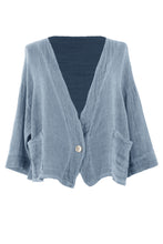 Load image into Gallery viewer, One Button Teabag Linen Jacket
