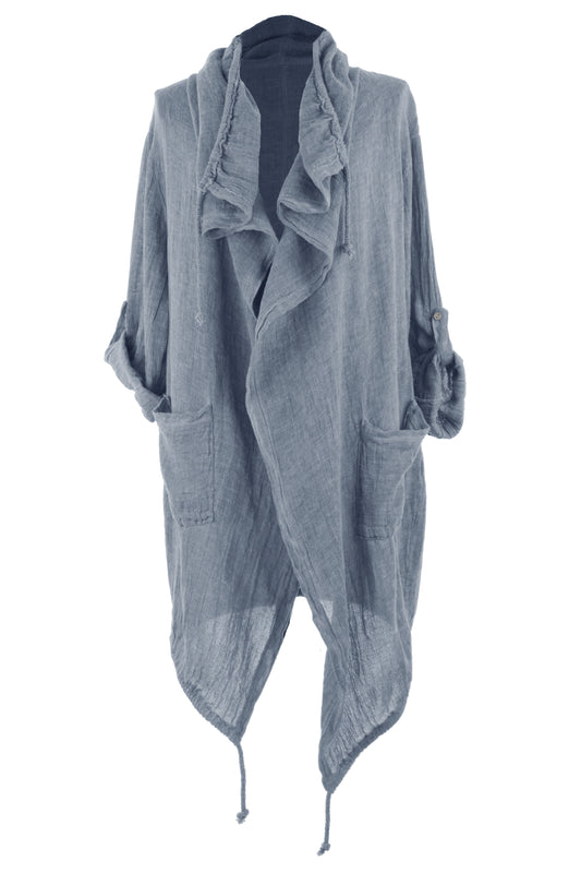 Drawstring Linen Jacket