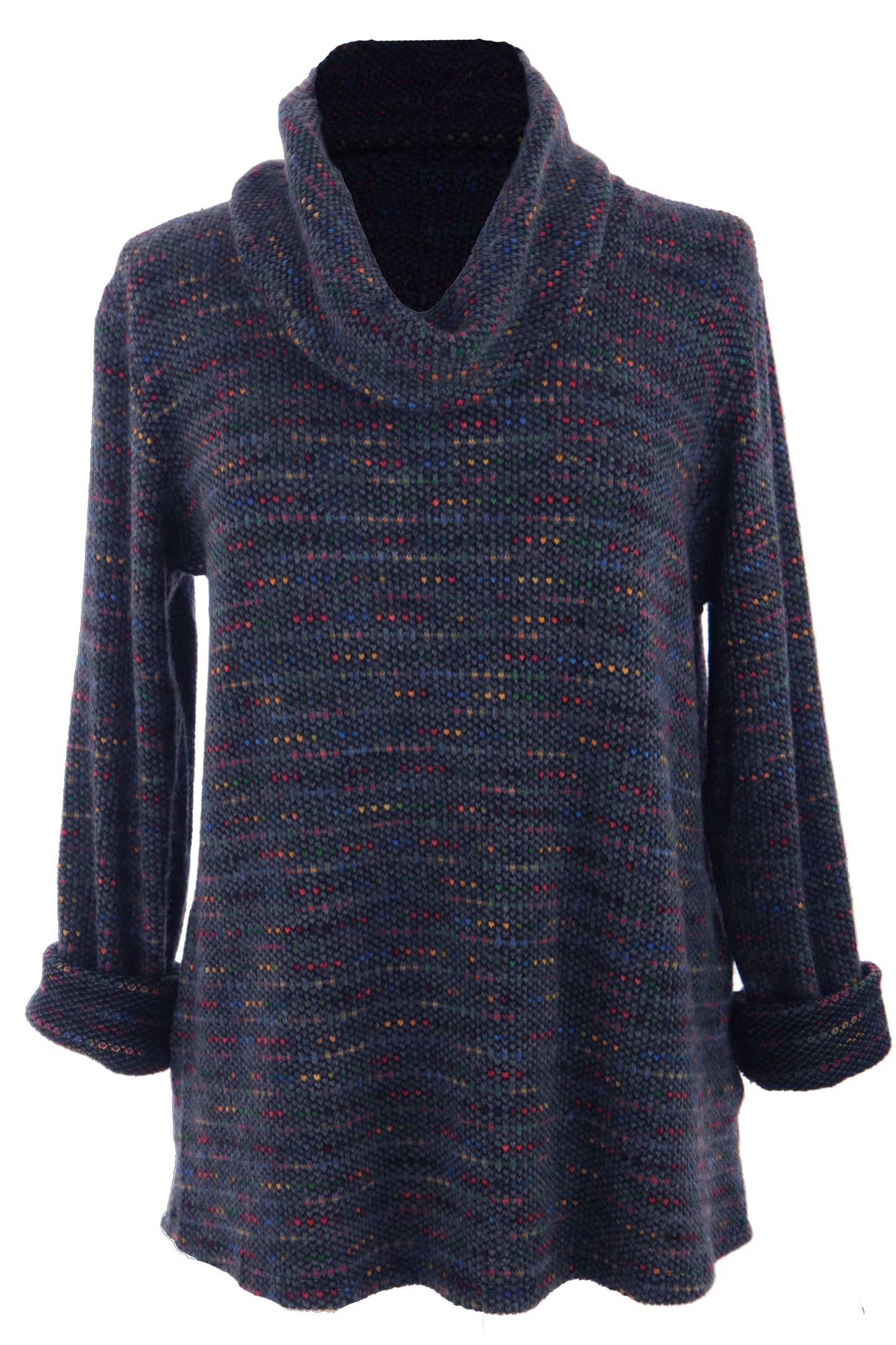 Cowl Neck Tweed Top