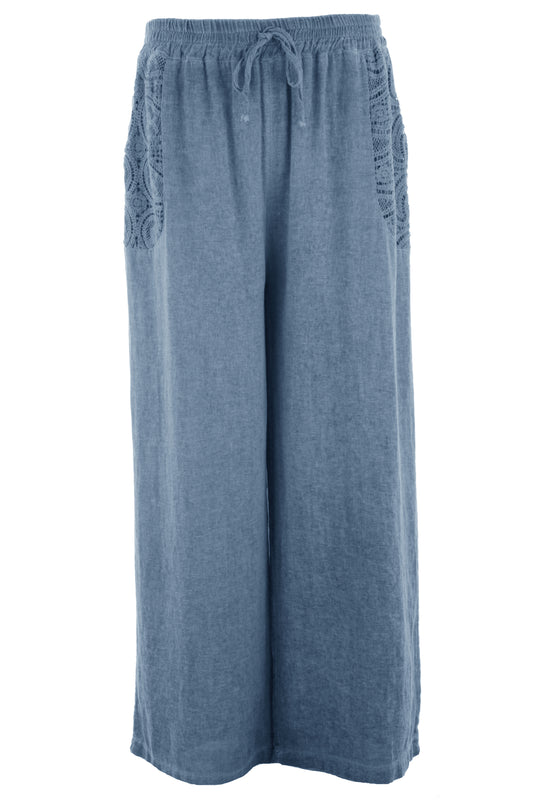 2 Crochet Pocket Linen Trouser