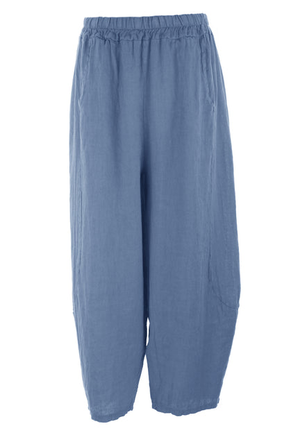 2 Pocket Barrel Leg Linen Trouser