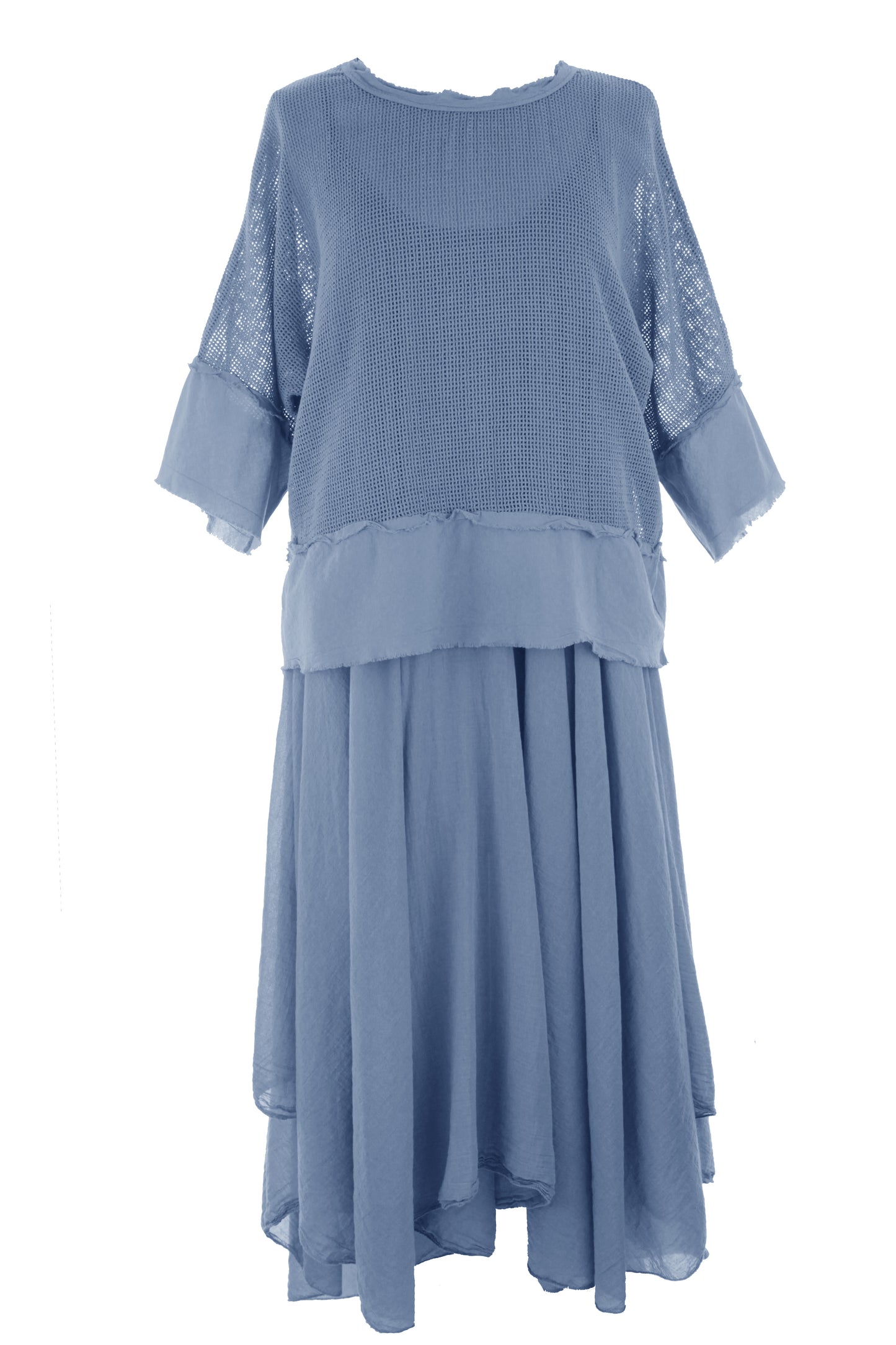 2 Piece Mesh Shrug Midi Dress