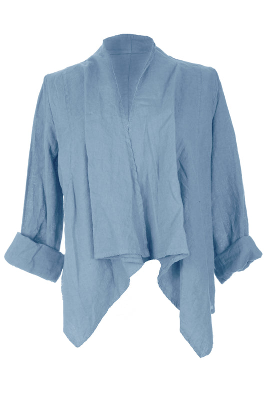 Waterfall Buckle Linen Jacket