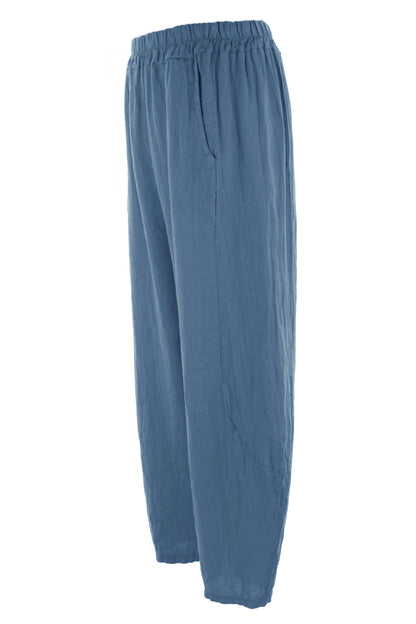 2 Pocket Barrel Leg Linen Trouser