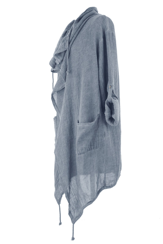 Drawstring Linen Jacket