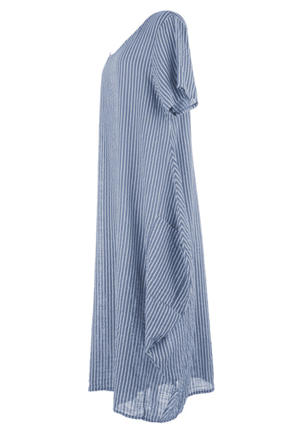 Stripe 2 Pocket Tulip Midi