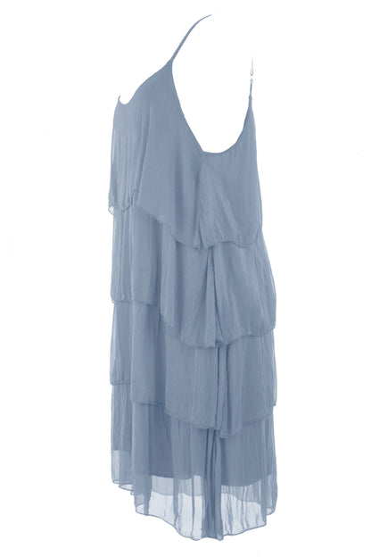 Ruffle Silk Dress