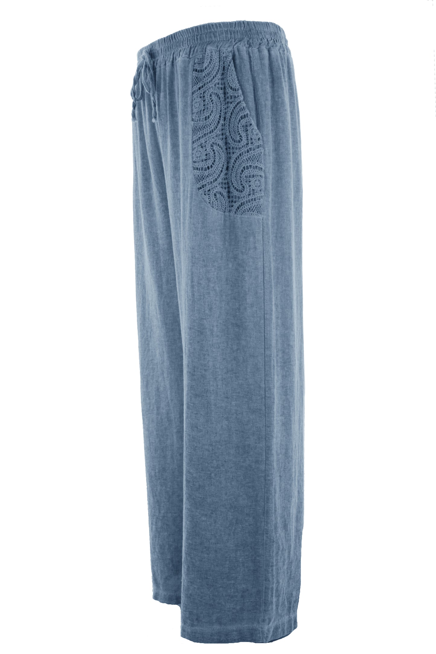 2 Crochet Pocket Linen Trouser