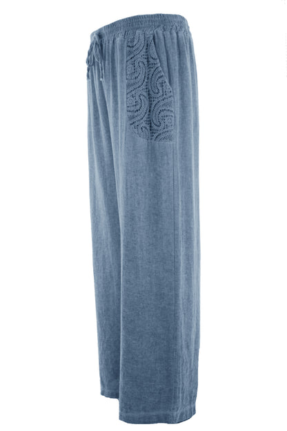 2 Crochet Pocket Linen Trouser