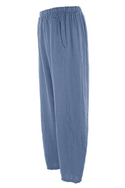 2 Pocket Barrel Leg Linen Trouser