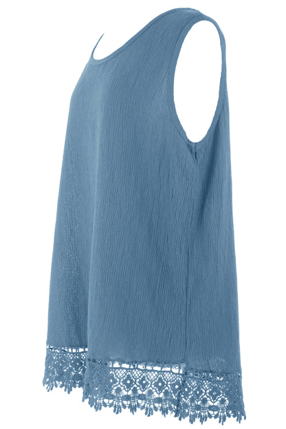 Crochet Trim Teabag Cotton Top