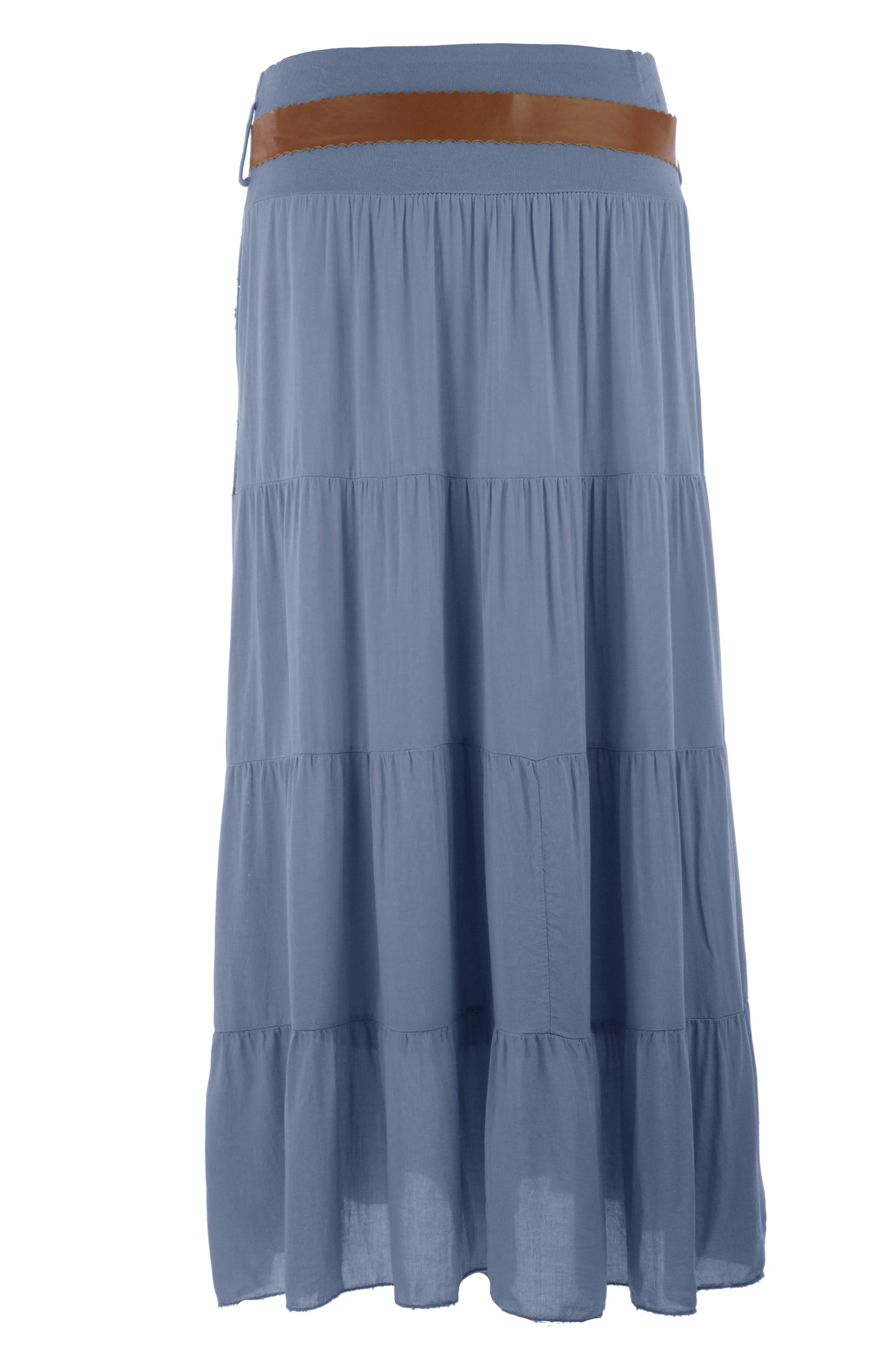 Crochet Tiered Belt Midi Skirt