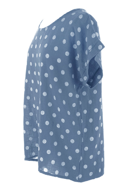 Polka Dot Print Necklace Top