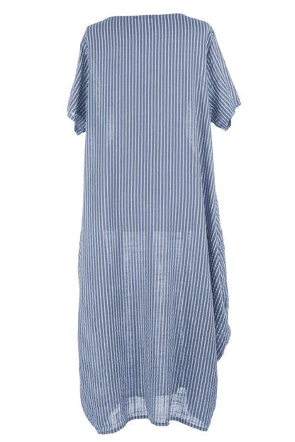 Stripe 2 Pocket Tulip Midi