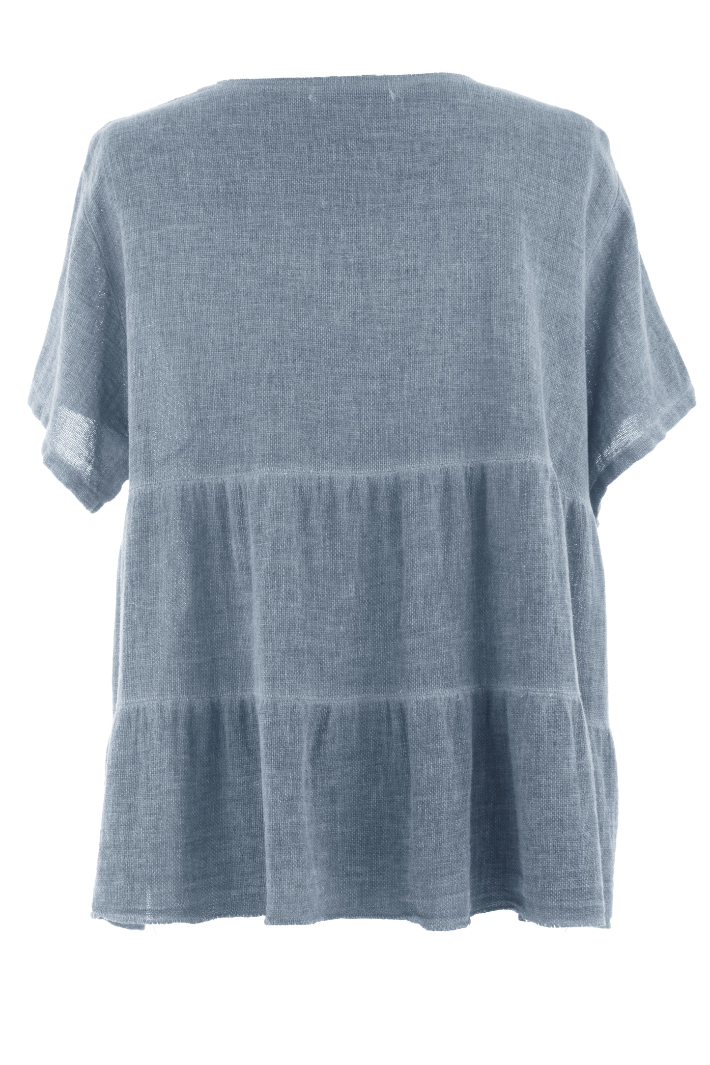 Button Tiered Linen Top