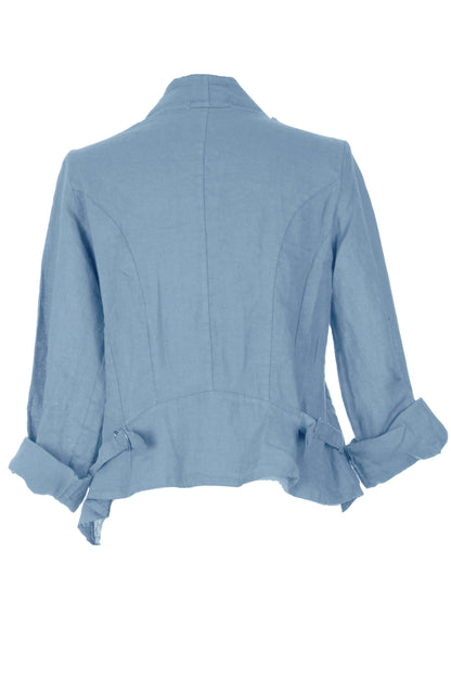 Waterfall Buckle Linen Jacket