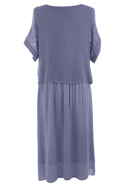 Mesh Shrug Cotton Midi