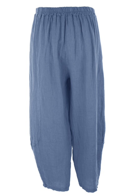 2 Pocket Barrel Leg Linen Trouser