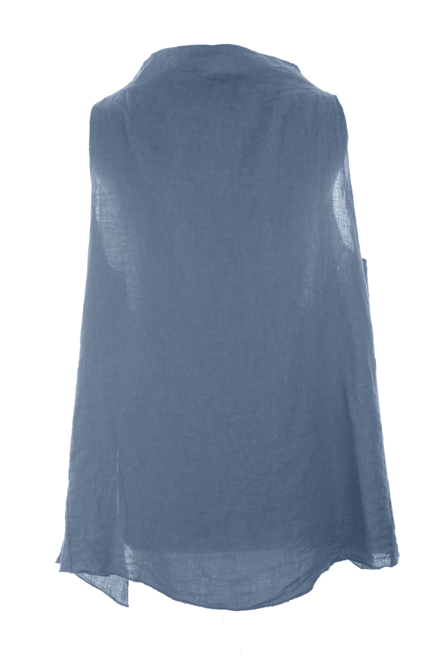 Sleeveless Cowl Neck Linen Top