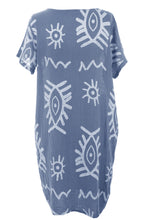Load image into Gallery viewer, 2 Pocket Abstract Print Dress
