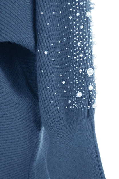 Pearl Diamante Sleeve Jumper