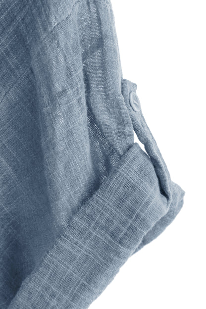 V Neck 2 Pocket Cotton Midi